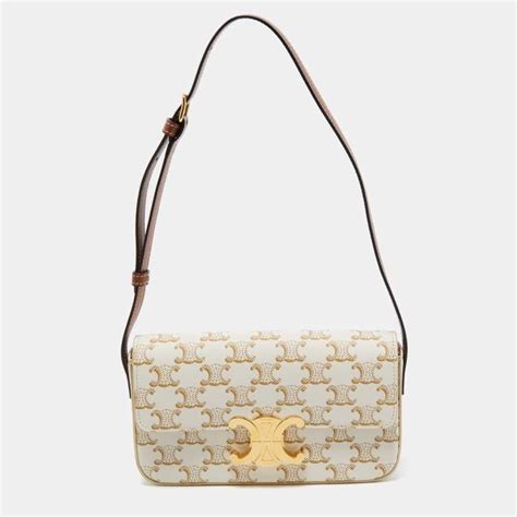 WOMEN'S LUXURY WHITE TRIOMPHE HANDBAG 